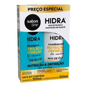 Salon Line Kit Shampoo e Condicionador Hidra Nutrição e Definição de Cachos 300ml