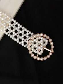 This High-Quality Pearl Belt Is An Ideal Choice For Summer. The Shiny Accessory Can Be Paired With Jeans, Dresses, Swimwear, And Various Pants. It Is Suitable For Weddings, Beach Trips, And Holiday Occasions. - Gold - View 6