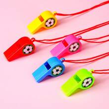 12pcs World Cup Football Whistle, Colored Whistle With Football Stickers, Match Referee Whistle, Match Cheering Whistle Props. Festival Gift Box Filling. Classroom Prize [With Hanging Rope, Random Color]