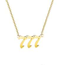 1 款女式天使数字项链数字 000-999 金色不锈钢数字吊坠 - 金色 - 查看 15