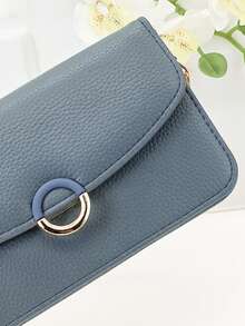 Mini Messenger Mobile Phone Wallet High Quality Soft PU Fashion Flip Phone Wallet Zipper Multi-Function Large Capacity Mobile Wallet Two Pieces Mobile Phone Wallet Big Capacity Card Holder For Women Wallet Purse Wallet - Blue - View 6