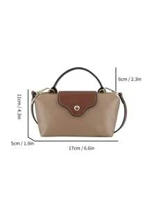 1 pieza Bolso de tote casual de mujer, bolso de hombro de nailon de unicolor versátil, estilo Boston, bolso de mano de moda cruzado