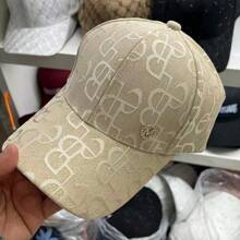 1 pieza Gorra de béisbol con letra de jacquard y logo de M de strass para mujer, moda casual y versátil adecuada para el uso diario