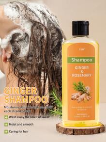 Champú y acondicionador de esencia de jengibre y romero, extracto de plantas para nutrir el cabelludo, control del aceite, cabello esponjoso y voluminoso, con extractos de jengibre, romero y panax, adecuado para todo tipo de cabello, suave y no irritante