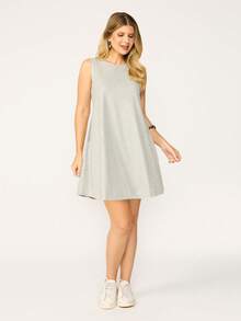 Free Tribe Women's Casual Dress With Pocket - Light Grey - View 5