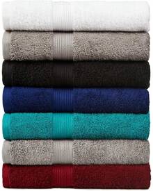 Toallas anti-decoloración 6 piezas 100% algodón, suaves y absorbentes, color gris - Carmesí - Ver 5