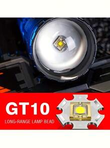 1PC Strong LED Flashlight, 3 Modes Of Adjustable Focal Length Light Source, TYPE-C Rechargeable, Suitable For Outdoor Work Lighting, Fishing, Cycling, Camping, Hunting, And Emergency Lighting