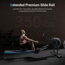 MERACH Rowing Machines For Home Gym – Adjustable Air Resistance Professional Indoor Rower, Ergonomic Comfort Seat, Performance Monitor And Device Holder, Perfect Exercise Equipment For Full-Body Workout - Air Resistance (Black) - View 5