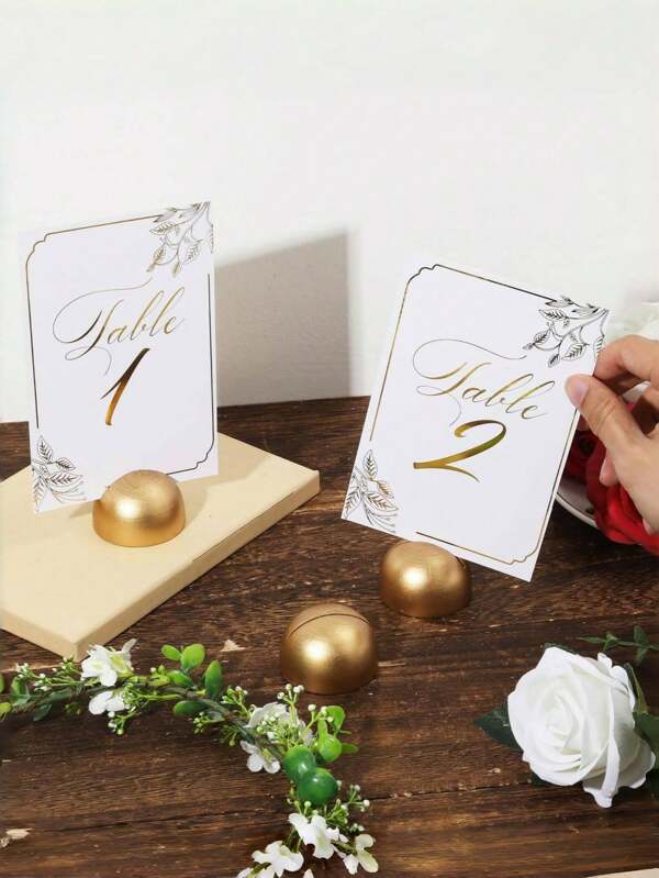 [1 Portanumero da tavolo tondo ed elegante] Porta biglietti da visita in legno, Portanumero da tavolo rotondo per matrimoni, ricevimenti, banchetti, anniversari d'oro e feste di compleanno - Elegante portanumero da tavolo