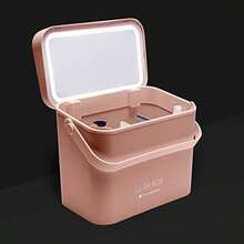 Rio Lush Box Portable Makeup Cosmetic Vanity Travel Case Organiser With Removeable LED Light Mirror Skincare Organiser Cosmetic Storage Makeup Case - Large - as pic - View 6