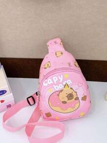 1pc Capybara Chest Bag Cute Cartoon One-Shoulder Crossbody Bag Casual Versatile Storage Chest Bag