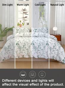 3 pièces/set Ensemble de housse de couette à motif floral (1 housse de couette et 2 taies d'oreiller) Ensemble de literie de couette doux et agréable pour la peau pour la maison, Ensemble de draps toutes saisons