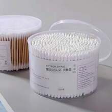 500PCS Disposable Cotton Swab Box With Double End Round Head For Makeup And Makeup Removal Daily Cleaning Pet Care Multi-Purpose,Random Box Packaging Style;