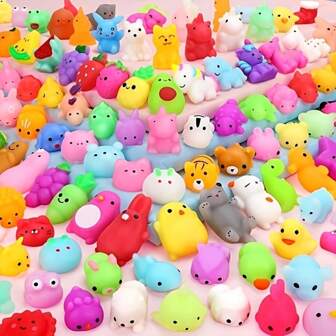 3/6/12/24/36/48pcs Styles With Random Colors Mochi Animals Party Favors Toys Kawaii Mini Animal Relax Toy Bulk Box Toys For Classroom Prizes Back To School Birthday Gifts