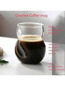 1 件创意鸡尾酒杯，耐热扭曲设计，可重复使用的多用途家用玻璃器皿，仅可手洗 - 适用于威士忌、茶、啤酒 - 1pc透明 - 查看 6