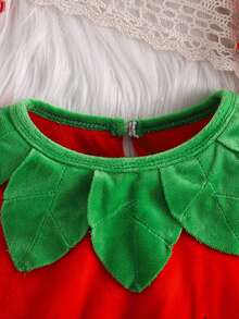 Disfraz de Fresa para Bebé Niño y Niña, Mono Sin Mangas con Ribete de Hojas de Felpa y Gorro, Ropa de Cosplay para Halloween - Rojo - Ver 6
