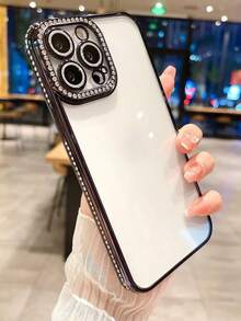 奢华电镀闪钻手机壳，兼容 17/16E/15/14/13/12/11/X/XS Max/XR/Pro Plus，Galaxy A02S-A07/A12-A17/A22-A26/A32-A36/A50-A56/S20-S25，荣耀 Magic/Reno/Smart - 黑色 - 查看 7