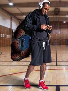 1 pieza Bolsa deportiva con cordón de gran capacidad - Bolsa de equipos para fútbol, baloncesto, tenis, voleibol - Duradera, resistente al agua, para entrenamiento interior y exterior