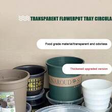 10pcs Garden Plant Saucer Plastic Clear Drip Tray Round Flower Pot Base Snack Container Desktop Trash Storage