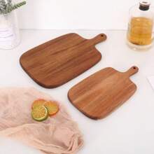 1 pieza Tabla de cortar de madera de palo de rosa - Tabla de cortar de cocina de madera maciza, para cortar carne, queso, pan, verduras y frutas - Tabla de quesos y chacinados, perfecta para rebanar y exhibir delicias, esencial para la cocina de granja moderna, suministros de cocina, Halloween, Navidad