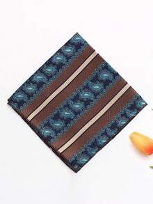 1pc Floral Print Pocket Square Handkerchief, Suitable For Men's Suits, Parties, Street, Daily Wear - Multicolor - View 9