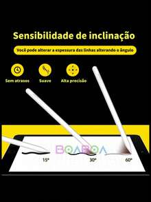 Caneta Touch Screen Ponta Fina Desenho iPad Android Alta Precisão Universal Design Grafico Tarefas Diaárias Tecnologia - Branco - Visão 9