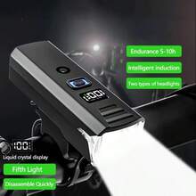 Smart Sensor Bicycle Front Light Type-C Charging LED Bike Head Lamp MTB Bike Flashlight Bicycle Headlight Cycling Accessories - As Shown In the Figure - View 2