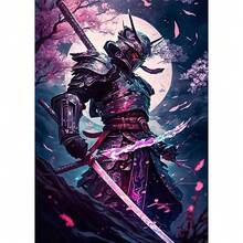 1 件/3 件墙面艺术海报可选框架复古黑色武士樱花武士人物艺术绘画壁纸海报和印刷品客厅家居装饰海报，适用于住宅和宿舍墙壁，客厅和酒吧装饰，餐厅或浴室装饰，房间装饰，高品质无框，室内/室外油画艺术，无框/有框 - 彩色 - 查看 54