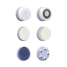 六合一电动洁面刷，3档可调速度，可充电防水硅胶皮肤磨砂膏，毛孔清洁器，黑头去除器，附赠备用刷头 - 彩色 - 查看 11