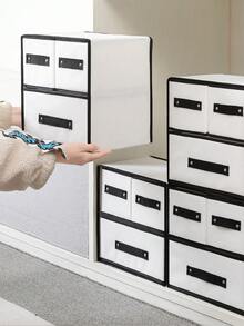 1pc Wardrobe And Underwear Storage Box, Drawer Style Fabric Sorting Box, Covered Compartment For Socks, Underwear, Underwear Storage Artifact, Dormitory Multi-Layer Storage Box, Multifunctional Desktop Storage Box - Multicolor - View 3