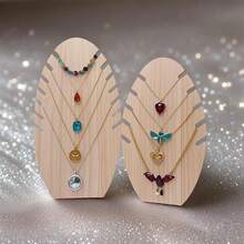 Flame Shape Necklace Pendant Jewelry Display Stand Solid Wood Counter Pendant Display Stand Jewelry Organizer Rack Jewelry Display - Multicolor - View 11