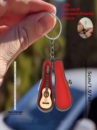 2D Flat Acrylic Resonant Guitar Keychain With Red Shell - An Elegant Gift For Music Lovers On Mother's Day, Father's Day, And Graduation Season | Multifunctional Rearview Mirror Decor, Backpack Accessories, Home & Kitchen Decor, Guitar Accessory, Not 3D Music & Instrument Casual Streetwear Zinc Alloy Cartoon Keychain, All Seasons Car Accessories Bag Charm Backpack For School Halloween Accessories Teachers Day Bag Lanyards With Id Holder Car Accessories Bag Charms Christmas Car Accessories Friend Sister Gift Ideas