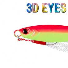 2Pcs Sinking Lure 3D Eyes Jig Bait 7G/10G/15G/20G/30G Metal Casting Lure Luminous Fishing Lure With Sharp Hooks