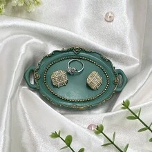 1件装欧式复古迷你首饰托盘项链戒指展示架首饰展示架摄影道具背景板 - 彩色 - 查看 5
