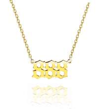 1 款女式天使数字项链数字 000-999 金色不锈钢数字吊坠 - 金色 - 查看 11