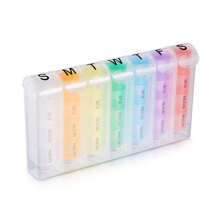 1pc Color One Week Pill Box, Colorful 28 Boxes Rainbow Pill Box, 7-Day Travel Spring Portable Pill Box,