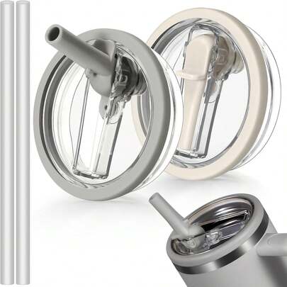 1 peça de tampa de canudo de 40 oz para copo, tampa reutilizável para copo, tampas de copo à prova de derramamento e respingos para copo, material escolar para a volta às aulas