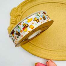 2.5cm Wide Cross-Border Sunflower And Bees Paragaph Ribbon, Decorative For Summer Scene