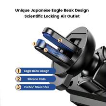 Support de téléphone pour voiture avec clip sur la bouche d'aération, support de smartphone compatible avec 16, 15, Pro et téléphones Android. Cadeau d'anniversaire, pour la famille et les amis pour un support de téléphone de voiture avec bouche d'aération, accessoires pour voiture