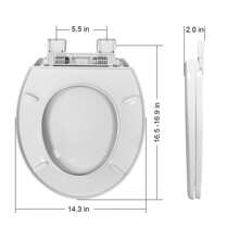 Plastic Round Slow-Close Toilet Seat In White