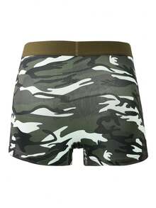5 Packs Men's Novel Shorts, Made Of Polyester Fiber Elastic Fabric, Soft And Skin Friendly, With Camouflage Pattern Printing, Military Green Belt, Quick Drying And Breathable, Sporty And Casual Men's Boxer Shorts - Multicolor - View 5