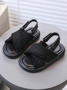 1 Pair Girls Beach Sandals, New Fashionable And Versatile Soft Sole Sandals