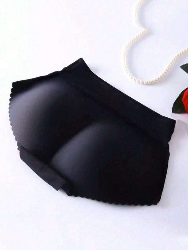 1 Pair/2 Pairs Women's Mid - Rise Butt - Lifting Panties Features A Breathable And Low - Rise Design, With Tummy - Control Function And A Fake - Buttocks Design To Enhance The Buttock Lines. It Is A Padded Buttock - Lifter For Body - Shaping, Creating A Peach - Shaped Buttocks Look. There Is No Filling Inside, And It Is Comfortable And Well - Fitting As Underwear.
