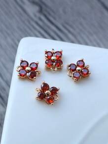 1 pieza/5 piezas Colgante de flor de trébol de cristal de circonia cúbica microincrusted, hecho a mano para hacer pulseras y joyas DIY, de aproximadamente 7,7 * 10 mm incluyendo el anillo, elegante kit de accesorios de colgante de cuentas portátil DIY