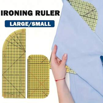 2 Pcs Hot Iron Ruler Hot Ironing Measuring Ruler For Sewing Hemmer Accessories Pressing Tool Heat Resistant Accessories DIY Tool Quilting Handmade For Electric Clothing Making