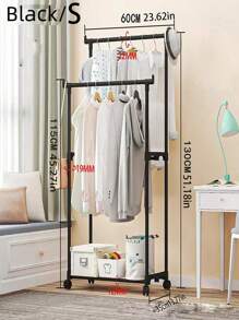 1 pièce Étendoir à vêtements autoportant, séchoir à linge intérieur/extérieur sur pôle simple/double, portant mobile de vêtements pour la maison, le dortoir, les étudiants