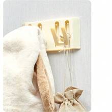 2 piezas Ganchos adhesivos plegables e invisibles, diseño giratorio ultrafino montado en la pared, para almacenamiento en baño, cocina, sin perforación y sin daños