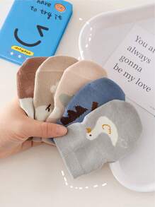 5 par skarpetek antypoślizgowych z kreskówek dla niemowląt i małych dzieci, miękkie i ciepłe skarpetki do chodzenia w pomieszczeniach, odpowiednie do codziennego noszenia przez dzieci