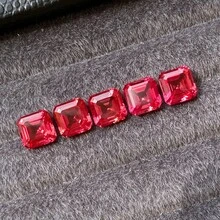100% Padparadscha Sapphire Loose Asscher Cut Gemstone For Charms Advanced Jewelry Making Materials DIY