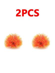 水族箱装饰：塑料假水下草、花球、草堆、鱼缸造景草球、塑料人造水草、玻璃容器微型装饰、人造小型水草 - 彩色 - 查看 20